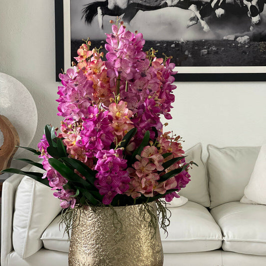 Grand Bol Delaney avec Orchidées Mokara Mixtes