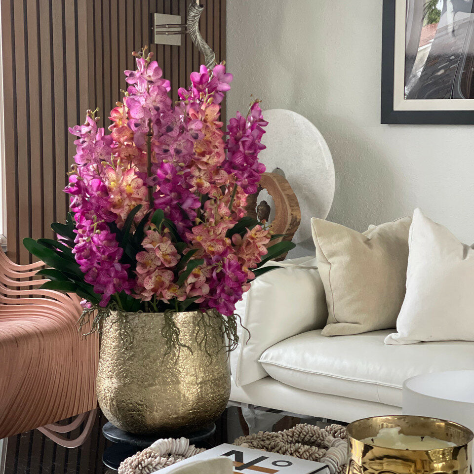 Grand Bol Delaney avec Orchidées Mokara Mixtes