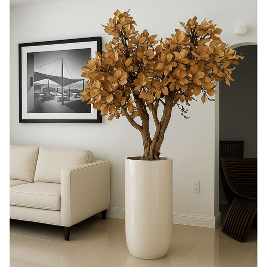 Magnolia beige en pot Saint-Tropez – Édition blanche brillante