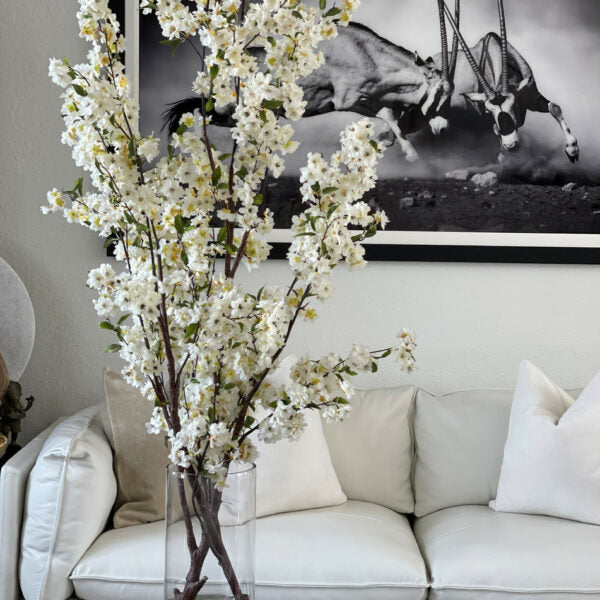 Fleurs de cerisier dans cylindre en verre de 40 cm